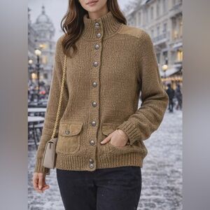 Vintage 1990’s Ralph Lauren Jeans Co. Knit Concho Brown 100% cotton Knit Sweater